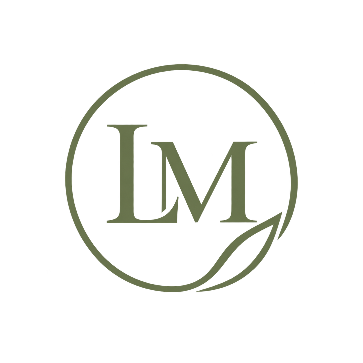 Logo LM con hoja botánica